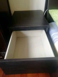 Queen size bed with mattress side table image 2