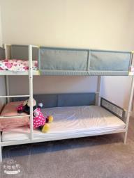 Single Metal Bunk Bed With 2x Mattresses image 1