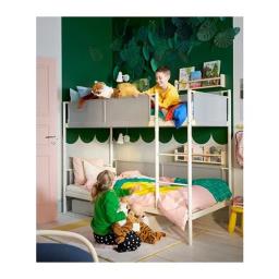 Single Metal Bunk Bed With 2x Mattresses image 1