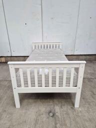 Single wooden bed with mattress image 1