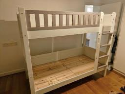 Single Wooden Bunk Bed Frame  Mattress image 1