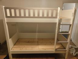 Single Wooden Bunk Bed Frame  Mattress image 2