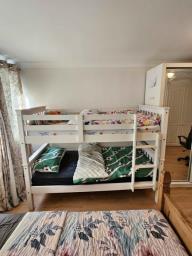 Single Wooden Bunk Bed With 2x Mattress image 1