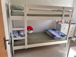 Single Wooden Bunk Bed With 2x Mattress image 2