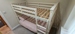 Single Wooden Bunk Bed With 2x Mattress image 1