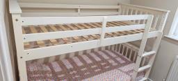 Single Wooden Bunk Bed With 2x Mattress image 2