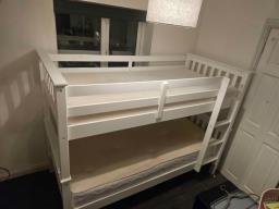Single wooden bunk bed with 2x mattress image 3