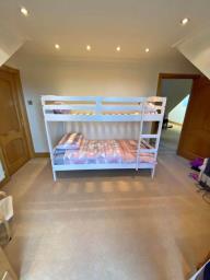 Single Wooden Bunk Bed With Mattress image 1