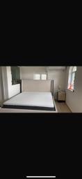 Solid wood king bed frame  mattress image 1