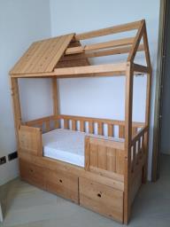 Solid Wood Playhouse Bed w Premium Mattr image 1