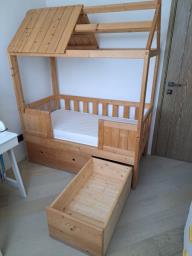 Solid Wood Playhouse Bed w Premium Mattr image 2