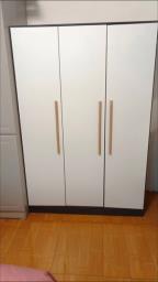 white   oak wooden 3 door wardrobe image 1