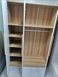 white   oak wooden 3 door wardrobe image 2