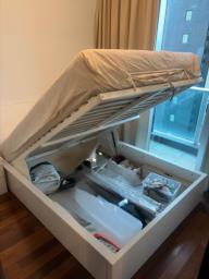 White Storage Bed Frame and Mattress image 2