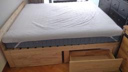 Wooden Bed Frame 180x200 with 2 drawers image 2