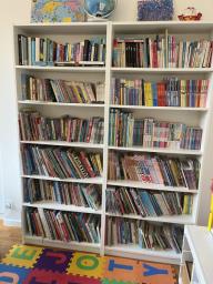 2 White book shelves in good condition image 1
