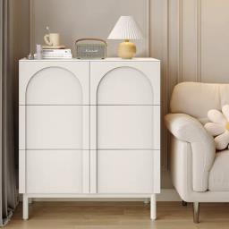 6-drawer stylish white cabinet 80cm w image 1