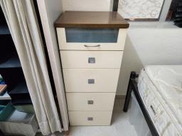 Chest of drawers with mirror at top image 1