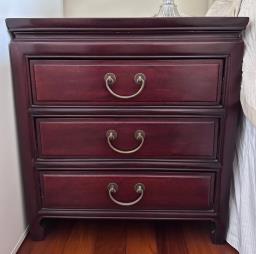 Chinese 3-drawer Bedside Table Set of 2 image 1