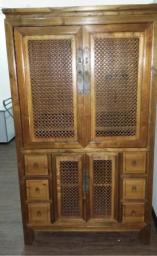 Chinese Wooden light brown Tall cabinet image 2