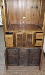 Chinese Wooden light brown Tall cabinet image 3