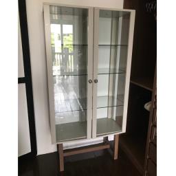 Ikea Glass Display Cabinet with Wooden B image 1