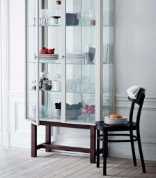 Ikea Glass Display Cabinet with Wooden B image 3