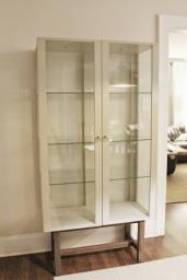 Ikea Glass Display Cabinet with Wooden B image 4