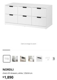 Ikea Nordli chest of 6 drawers white 1 image 1