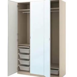 Ikea Pax Wardrobe with 3 mirror doors image 1