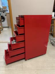 Ikea red metal cabinet image 3