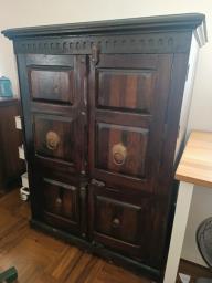 Large Hardwood Storage Cabinet image 1