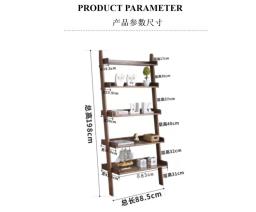 Modern Wooden Ladder Bookshelf  Sturdy image 1