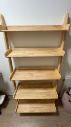 Modern Wooden Ladder Bookshelf  Sturdy image 2