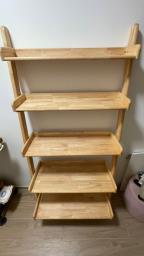 Modern Wooden Ladder Bookshelf  Sturdy image 3