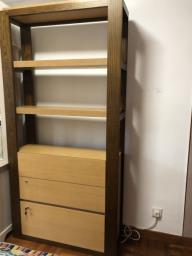 Real wood bookshelf with drawers - Ovo image 1