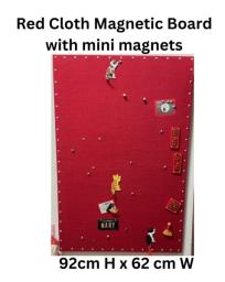 Red Cloth Magnet Board with mini magnets image 1