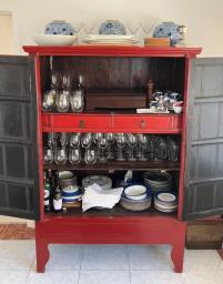 Red Lacquer Chinese Wedding Cabinet image 2