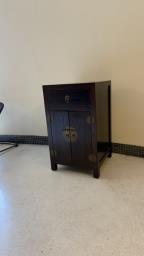 Small Chinese timber side cabinet with image 1