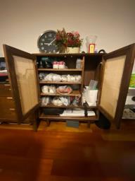 solid wood and rattan cabinet image 5