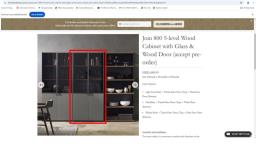 Walnut cabinet with glass door image 5