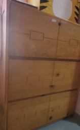 Wardrobe cabinet in 3-layer pine wood image 1