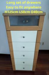 White  Brown Drawer cabinet image 1