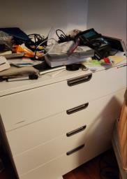 White Ikea Drawers with 2 Shelf Top image 2