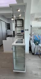 White Wooden  Glass Shelf Cabinet image 7