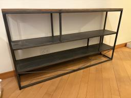 wood and metal bookshelf image 1