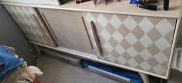 Wooden cabinet with sliding doors image 1