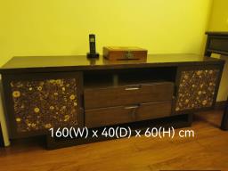 Wooden cabinet with wood logs image 1