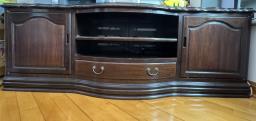 Wooden Tv Cabinet with Glass Top Cover image 1