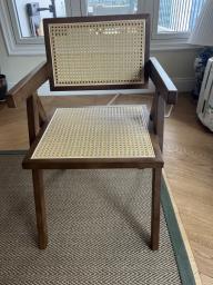 10 Dark Brown Rattan Dining Chairs image 1